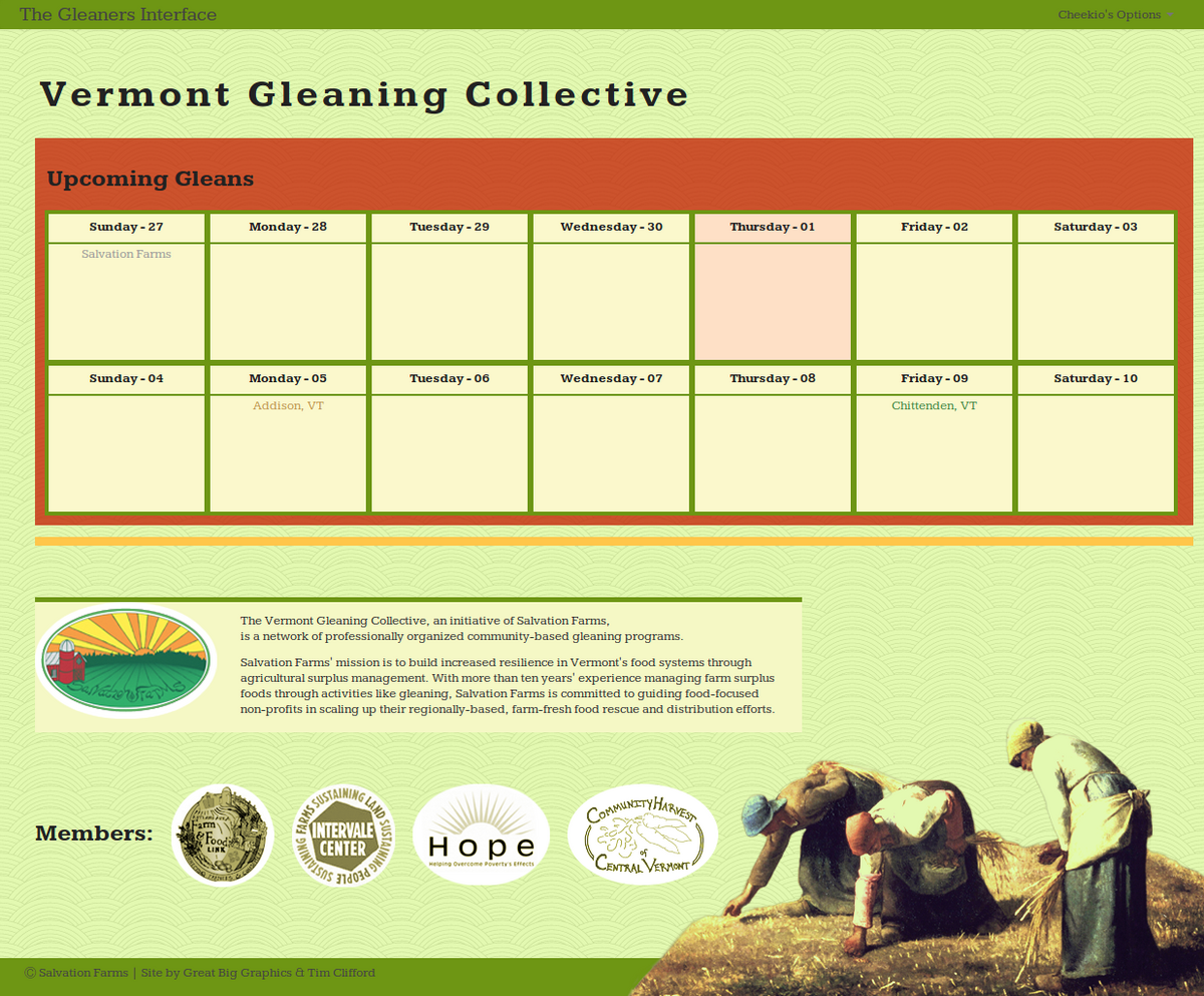 We thank Great Big Graphics whose design work brought color and form to the Gleaners Interface.