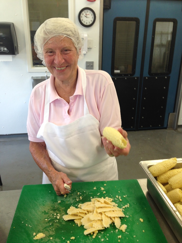 Processing corn at the Food Venture Center